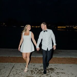 MESHKI white crepe mini dress